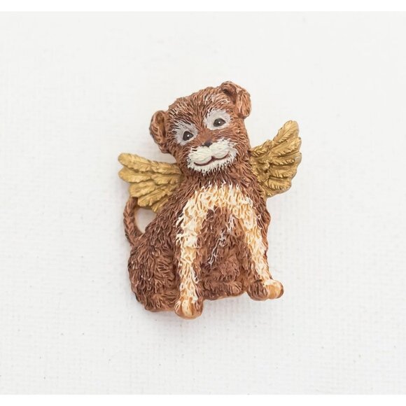 Adorable Vintage Angel Dog Brooch - A3 - Picture 1 of 2